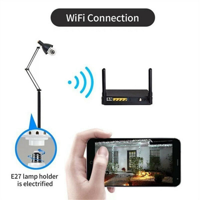 IR E27 Light Bulb Camera 1080P HD Wireless Wifi Security
