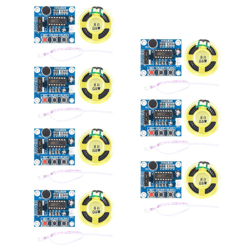 AITRIP 7 pcs ISD1820 Sound Voice Recording Playback Module Sound Recorder Board with Microphone Audio Loudspeaker for Arduino