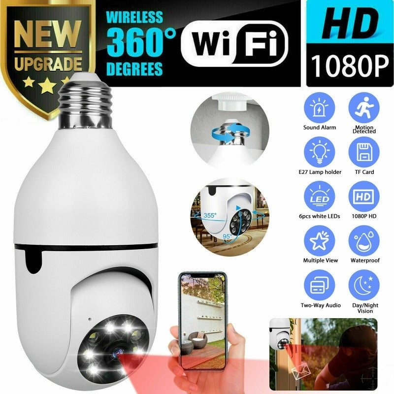 IR E27 Light Bulb Camera 1080P HD Wireless Wifi Security